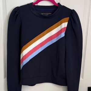 Smith & Quinn Navy Sweatshirt with Striped Design